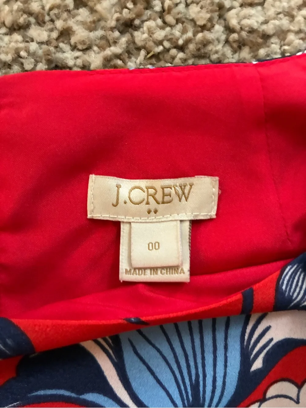 J.Crew Red & Blue Floral Print Gallery Shift Dress Size 00